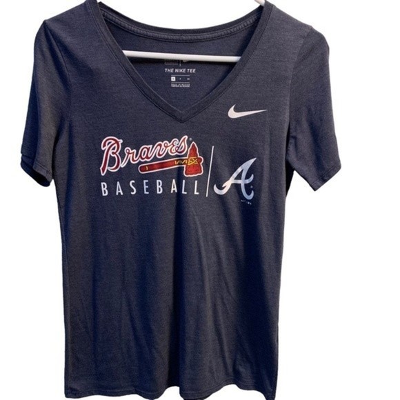 Nike Tops - Nike Braves Baseball V-Neck T-Shirt. Size Small